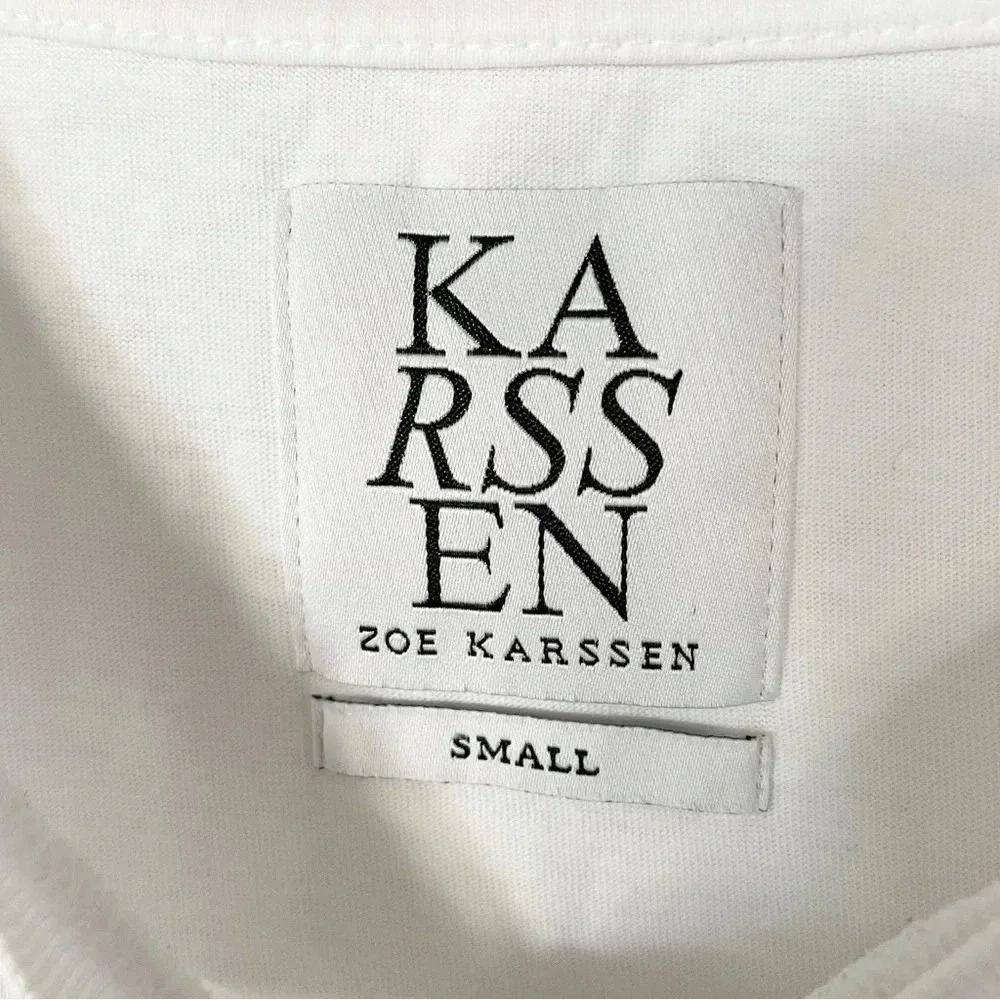 Zoe Karssen Women’s Embroidered White Long Sleeve Tee Size Small - Picture 10 of 10